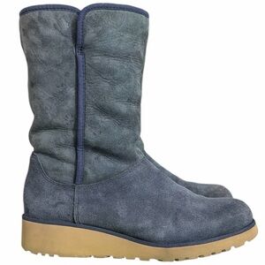 UGG Aime Blue Suede Winter Boots